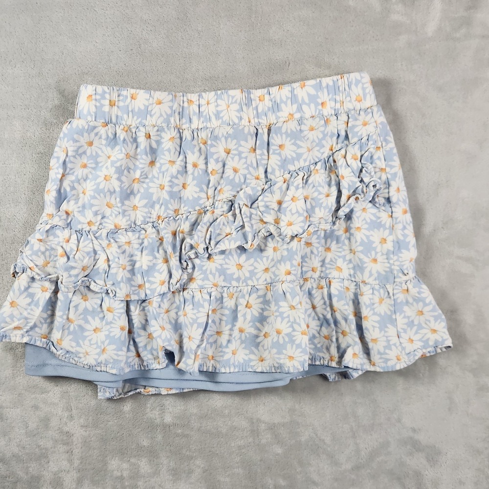 Art Class Tiered Skirt Blue Daisy Girl's Size L 10/12 Boho Peasant